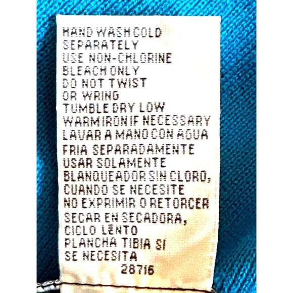 Bice 100% Cotton Pullover Sweater Cardigan Blue Long Sleeve V Neck Ribbed Knit R - Picture 4 of 5